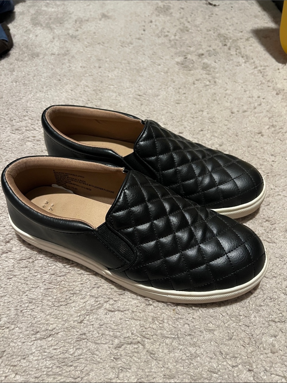 Quilted Black Slip-On Loafers